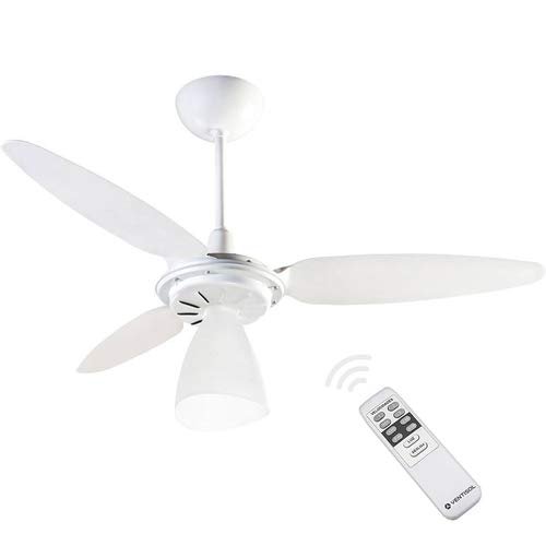 Ventilador de Teto Ventisol Wind Light com Controle Remoto 3 Pás Luminária Branco - 220V