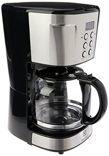 Cafeteira Elétrica Electrolux inox filtro permanente removivel capacidade 1,5L 38 xicaras função timer painel digital desligamento automatico ECM30 127v, cor aço escovado