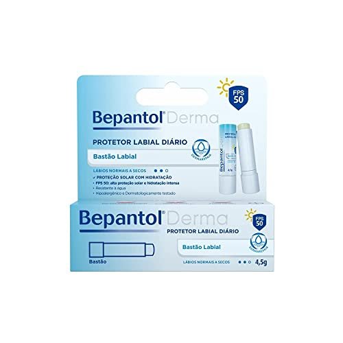 Bepantol Derma Protetor Labial Diário, Hidratante Labial, FPS 50, Branco