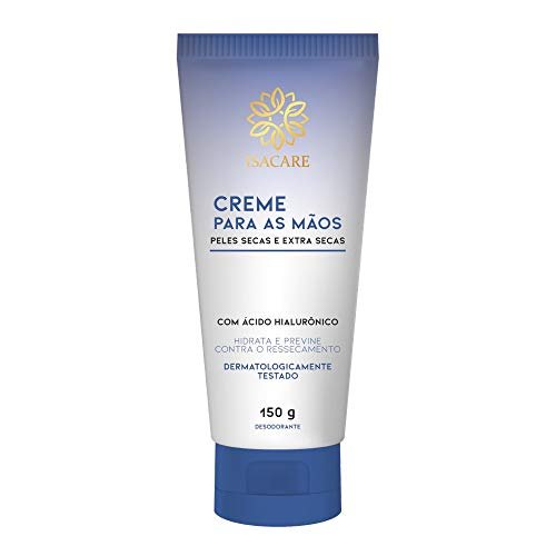 Creme Hidratante para as Mãos, Isacare, c/ Ácido Hialurônico, 150G