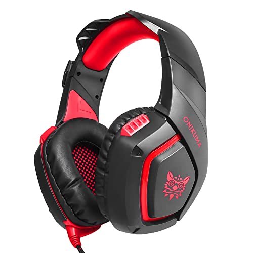 Headset Gamer Para Jogos K1-B MOPOWER LED Fone Gamer Cancelamento de Ruído 7.1 Headband Ajustável Vermelho