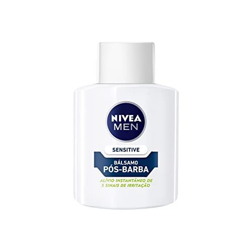 NIVEA MEN Bálsamo Pós-Barba Sensitive - Para peles sensíveis, alivia a irritação causada pelo barbear, com extrato de camomila e vitamina E, textura que suaviza a pele, sem álcool - 100ml