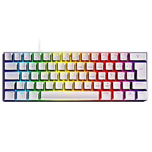 TECLADO MECÂNICO 60% ZOT BRANCO OUTEMU RED HOTSWAP LED RGB - PZWOHRDRGB – ABNT2 - PCYES