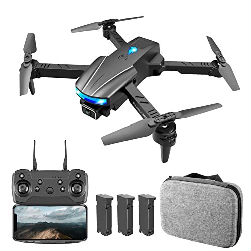 Funien Drone RC para adultos,YLR/C S85 RC Drone com Câmera 4K Dual Camera RC Quadcopter com Função Obstáculo Evitar Trajetória Controle de Gesto de Voo Pacote de Armazenamento 3 Bateria