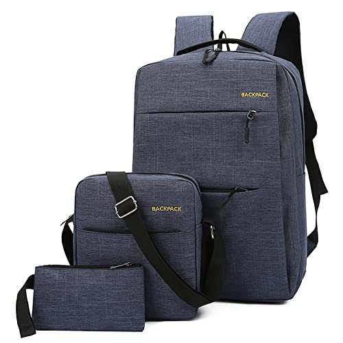 Henniu 3 pçs Conjunto de Mochila Mochila para Laptop Mochila Resistente à Água Saco de Viagem de Negócios com Porta de Carregamento USB Computador Escolar Escola Mochila Viagem Casual Caminhada Dayp