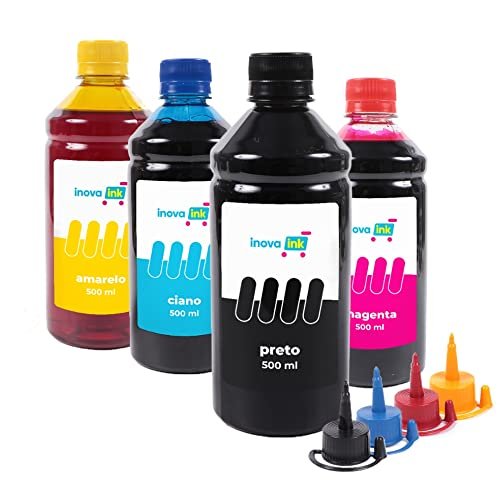 Kit 4 Tintas Compatível para Impressora L121 500ml Inova Ink