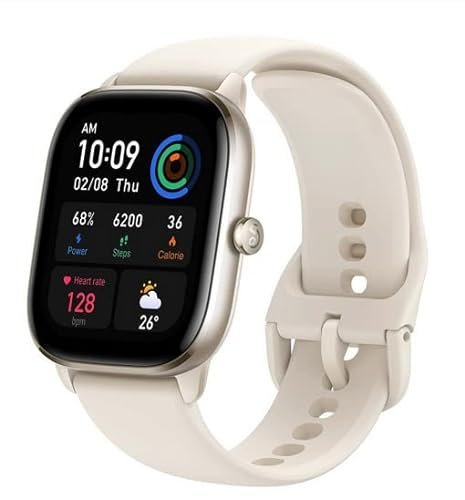 Novo Amazfit GTS 4 Mini Smartwatch 24H Frequência Cardíaca 120 Modos Esportivos Relógio Inteligente Zepp App Com Alexa Integrado Para Android Para iOS (White）)