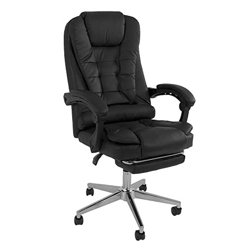 Cadeira De Escritorio Ergonomica Presidente Apoio Para Pés Cor:Preta
