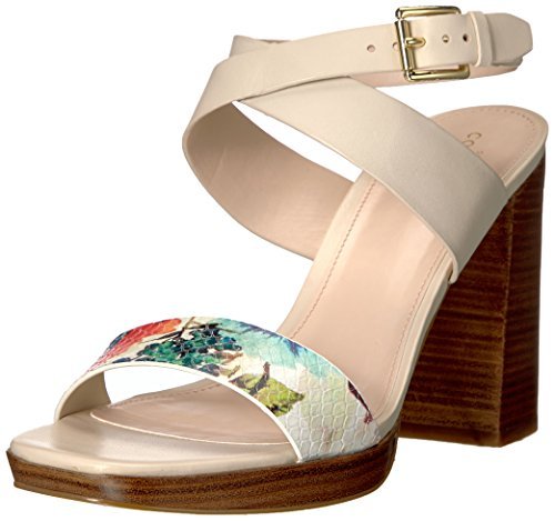 Cole Haan Sandália feminina Fenley alta plataforma social, Couro de areia, 9