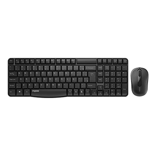 Combo Rapoo Teclado e Mouse Sem Fio 2.4 ghz Preto - X1800S – RA001