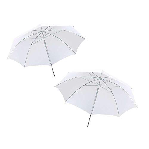 Kit de Iluminação com Duas Sombrinhas Branca Difusora Sou Foto SBD-84 para Estúdio Fotográfico