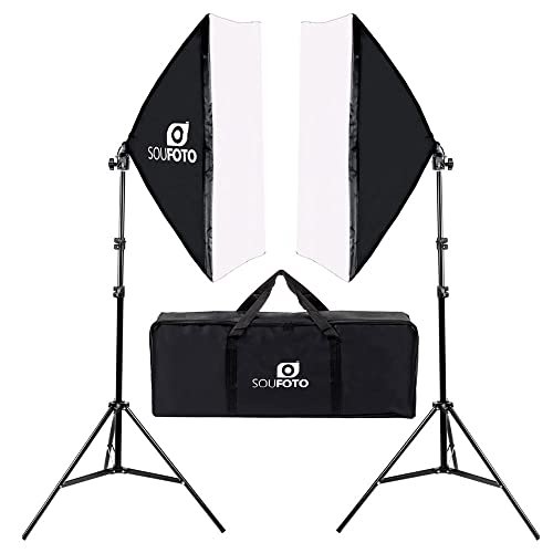 Kit de Iluminação Duplo com Softbox 50x70cm, Tripé de 2m e Bolsa Transporte Sou Foto para Estúdio Fotográfico