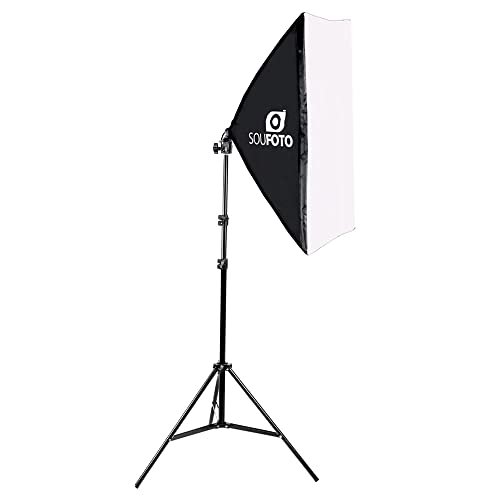 Kit de Iluminação Softbox 50x70cm com Soquete E-27 Embutido e Tripé de 2 metros Sou Foto para Estúdio Fotográfico
