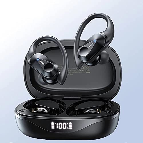 Lenovo LP75 Fone De Ouvido Sem Fio Bluetooth 5.3 Com Gancho Microfones TWS Esportivo HiFi Estéreo Bluetooth Sem Fio Impermeável Alta Fidelidade Cancelamento De Ruído