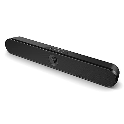 Majority Barra de som portátil Bluetooth para PC Atlas | Som estéreo potente de 20 watts | Alto-falante portátil com 8 horas de reprodução | Controle com um toque, USB, cartão SD e barra de som de reprodução AUX para TV