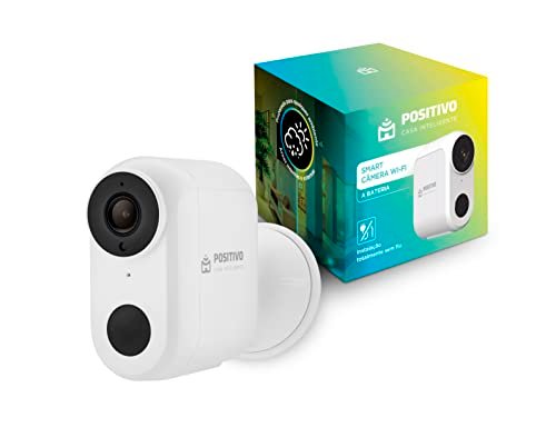Smart Câmera Wi-Fi com Bateria Positivo Casa Inteligente, 1080p Full HD, 15 FPS, Interna/Externa, Detecção de Movimentos, Visão Noturna, Áudio Bidirecional - Bivolt, Compatível com Alexa