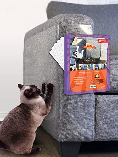 Stelucca Amazing Shields Protetor de móveis para gatos – Pacote com 10, adesivo transparente 43 x 30 cm – Plástico e fita adesiva antiarranhões – Tapete repelente de gatos – Poste de arranhar