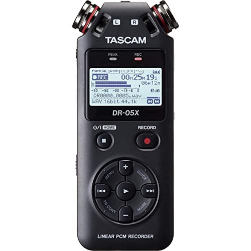 Tascam Gravador de áudio digital estéreo portátil DR-05X e interface de áudio USB
