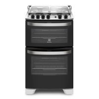 Fogão 4 Bocas Electrolux Branco Automático com 2 Fornos e Porta Full Glass (56DBA) – Bivolt