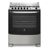 Fogão 5 Bocas Electrolux Prata Automático com Tripla Chama e Forno Easy to Clean (76USQ) – Bivolt