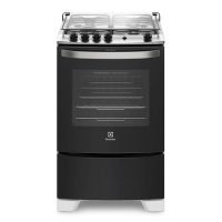 Fogão 4 Bocas Electrolux Preto Automático com Forno 70L e Porta Full Glass (56LBU) – Bivolt