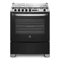 Fogão 5 Bocas Electrolux Preto Automático com Tripla Chama e Timer Digital (76USR) – Bivolt