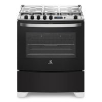 Fogão 5 Bocas Electrolux Preto Automático com Tripla Chama e Timer Digital (76UBR) – Bivolt