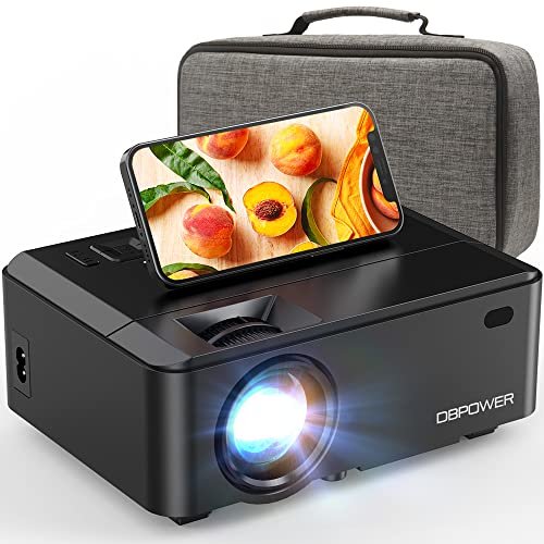 Mini projetor WiFi, projetor de vídeo DBPOWER 8000L HD com estojo de transporte e zoom, tela de sincronização de 1080p e iOS/Android, projetor portátil de filmes em casa compatível com smartphone/laptop/PC/DVD/TV