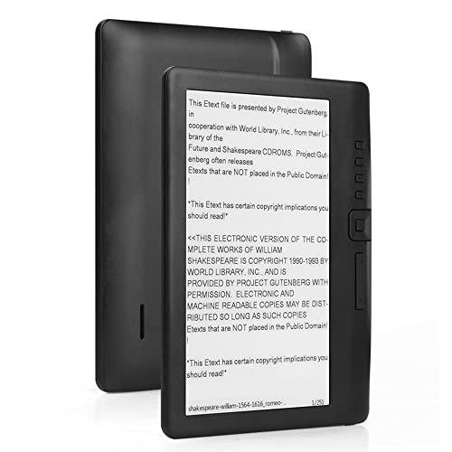 ACAGALA Leitor de e-book portátil 7 polegadas multifuncional e-reader memória tamanho compacto bateria de lítio embutida longa duração