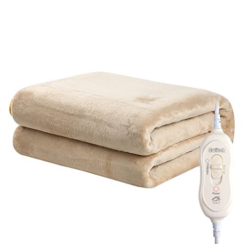HUIOP Cobertor Aquecido Elétrico Almofada De Aquecimento Cobertor Quente Aquecimento Rápido Aquecedor De Corpo De Inverno Cobertura De Colchão Aconchegante 150X80Cm Com 2 Níveis De Temperatura Para Ca