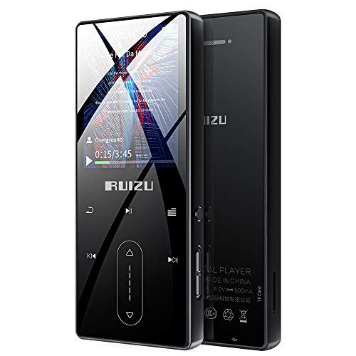 Leitor de MP3, leitor de MP3 RUIZU com Bluetooth, reprodutor de música de som Hi-Fi portátil sem perdas com alto-falante, rádio FM, gravador de voz, e-book, leitor de vídeo, pedômetro, memória de 8 GB, suporta até 128 GB