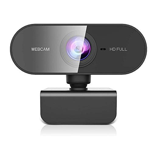 Owfeel Webcam 1080P com Microfone, Full HD, com foco automático rotativo de 360º para laptop/PC/Mac