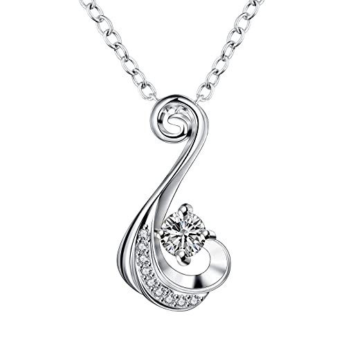 Vsoruln Colar moderno prata esterlina 925 branco/vermelho/roxo/azul/branco banhado a ouro diamantes cristal colar com pingente de cristal clássico amante zircão presentes para meninas (branco)