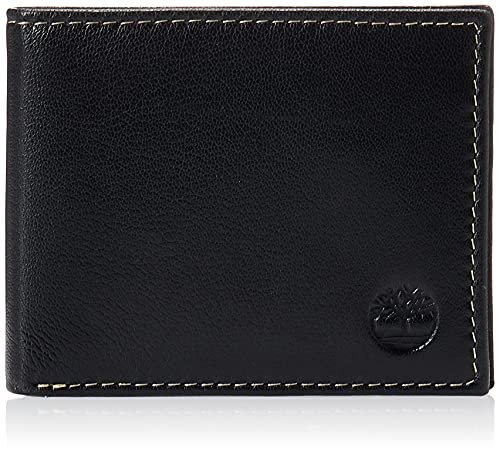 Carteira masculina Timberland de couro com bolso flip, Black (Blix), tamanho único