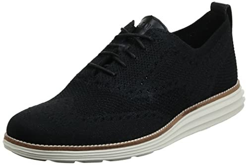 Cole Haan Sapato masculino original Stitchlite Wingtip, Preto/Marfim, 9
