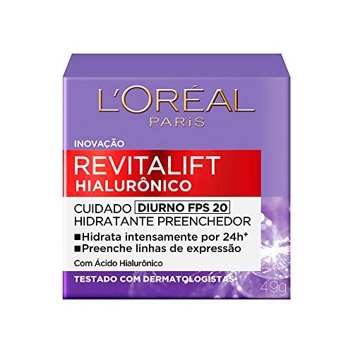 Creme Facial Anti-idade L'Oréal Paris Revitalift Hialurônico Diurno FPS 20, 49g