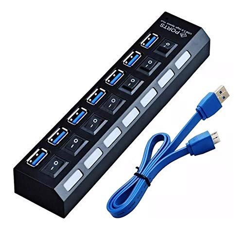 Hub Usb 3.0 7 Portas Alta Velocidade Pendrive Mouse Teclado