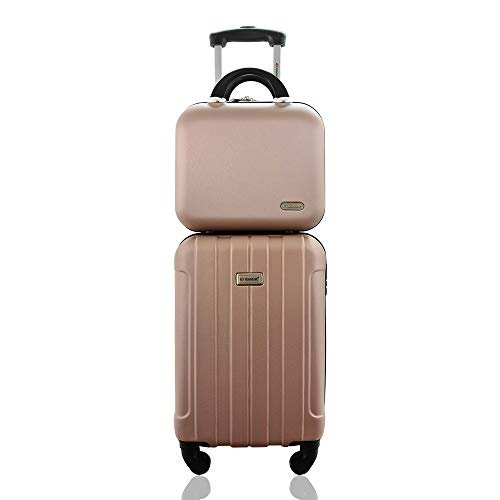 Kit Mala de Bordo mais Frasqueira Rígida ABS - Gladiador A1 (Rosa)