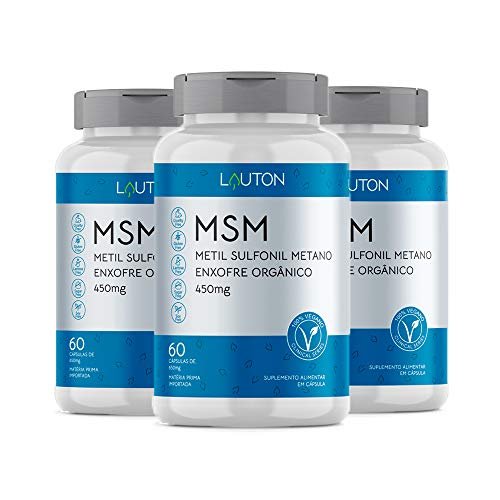 MSM Enxofre Orgânico - 3 unidades de 60 Cápsulas - Lauton