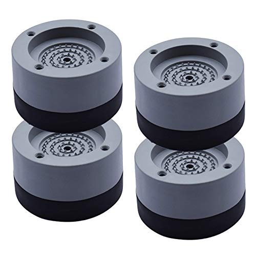 Pacote com 4 calços de borracha para pés de máquina de lavar, antivibração e anti-deslocamento, para evitar movimentação e deslizamento, para redução de ruído de máquina de lavar e secar
