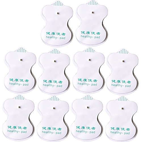 Pastilhas autoadesivas reutilizáveis para eletrodos terapia digital para massageador corporal, alívio da dor e acupuntura nas costas, massageador corporal de alta frequência pacote com 10