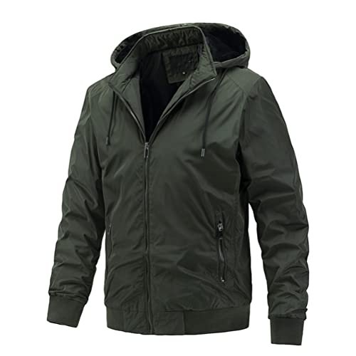 SevenDwarf casaco masculino Jaqueta Casaco masculino de inverno com zíper e capuz à prova de vento Quente blusão gorro removível Casaco esportivo casual