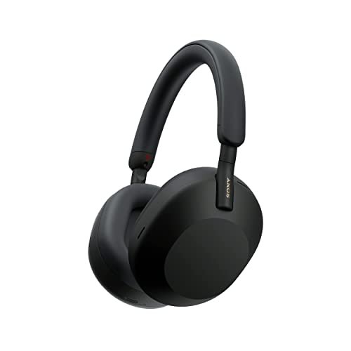 Sony WH-1000XM5 Fones de ouvido sem fio líderes da indústria com otimizador de cancelamento de ruído automático, chamadas sem as mãos livres cristalinas e controle de voz Alexa, preto