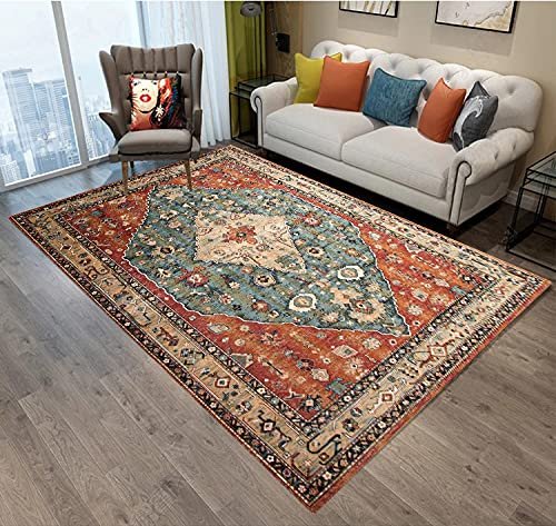 Tapete de área sala de estar quarto grande pequeno vintage macio pilha curta bordas clássico design oriental tradicional persa marroquino boho tapete -80 * 160 cm