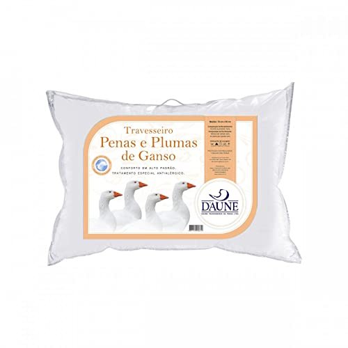 travesseiro 50 x 70 cm daune 20% plumas 80% penas de ganso