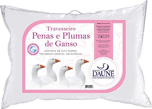 Travesseiro Daune Penas e Plumas de Ganso 0.50x0.70m Branco