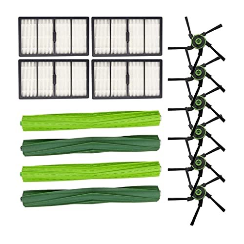GUANGUAN Peças de substituição aptas para IRobot Roomba S9 S9 S9 Plus Robot Aspirador Acessórios Kit de Escova de Rolo Filtros Escova Lateral Fácil de instalar e conveniente (Cor: Preto)