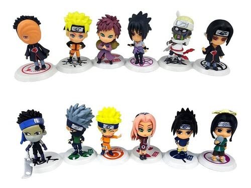 Kit 12 Bonecos Miniaturas Pvc 7 Cm Figura De Ação Anime Naruto Sasuke Action Figures