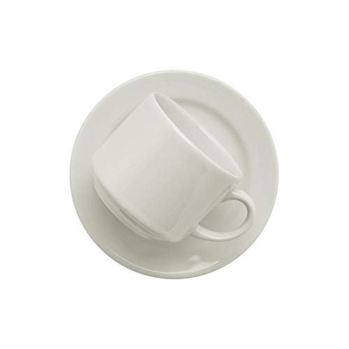 1 Conjunto com 6 Xícaras de Chá Reta com Pires 14 Cm Biona Donna Branco Branco 200 Ml