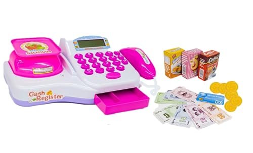 Brinquedo Caixa Registradora Infantil Calcula Emite Som E Acessórios